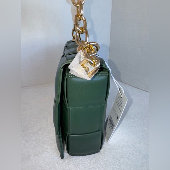 New Urban Expressions Dark Hunter Green Woven Shoulder Women’s Bag Purse-NWT - Picture 8 of 14